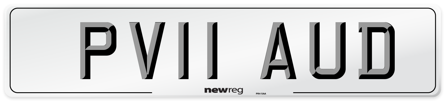 PV11 AUD Number Plate from New Reg